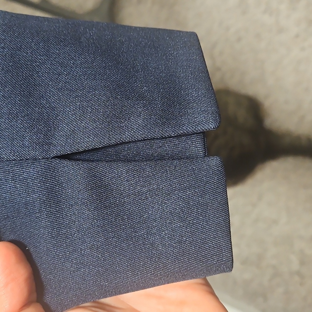 Le Suit Belted Navy Blue Blazer - Picture 6 of 12